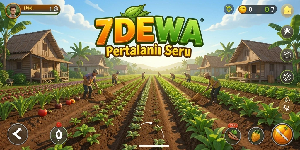 Tampilan gameplay seru di dunia pertanian 7DEWA.