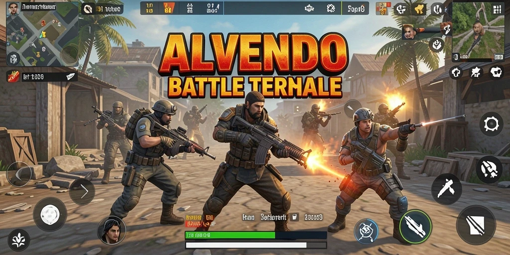 Screenshot gameplay Battle Royale ALVENDO yang menegangkan dan seru.