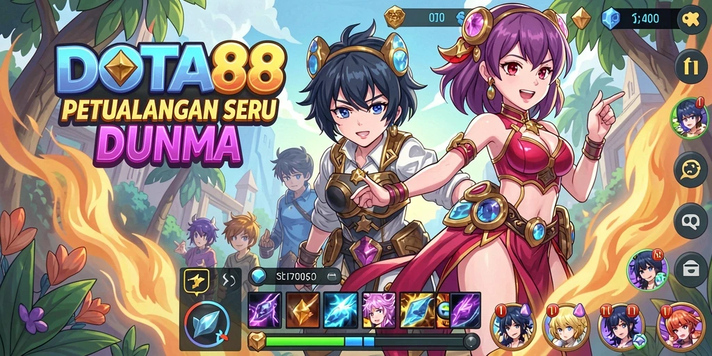 Tangkapan layar DOTA88 menampilkan aksi pertempuran karakter Anime yang megah.