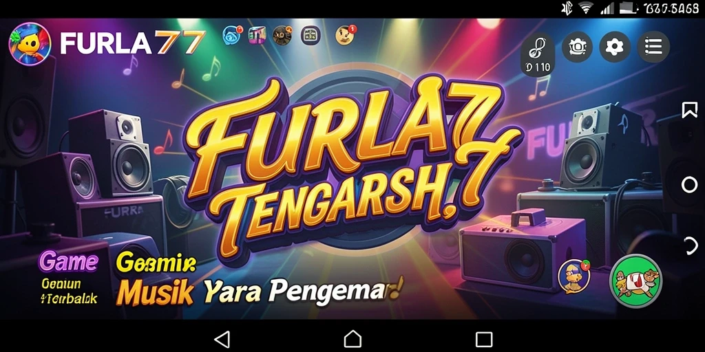 Screenshot utama FURLA77 menampilkan gameplay musik yang interaktif.