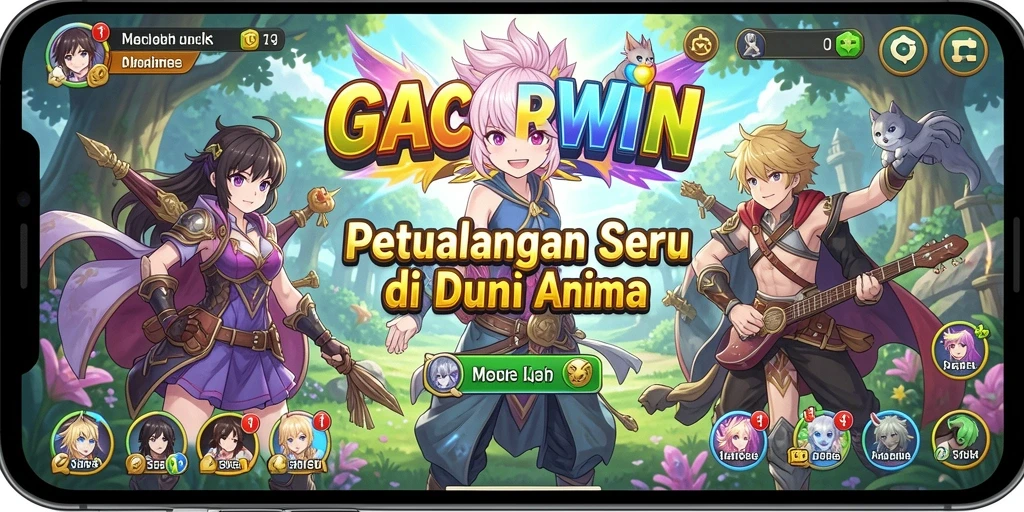 Tampilkan gameplay seru dari GACORWIN dengan karakter anime yang menarik.