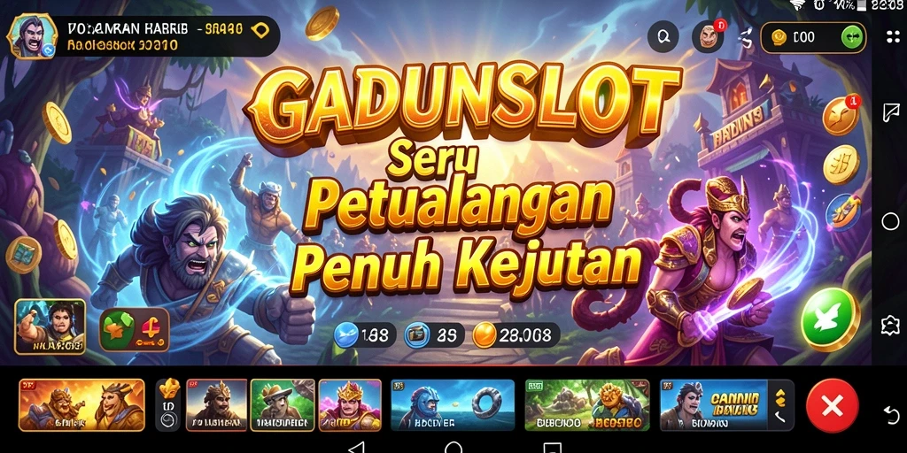 Tangkapan layar menunjukkan aksi mendebarkan dalam GADUNSLOT.