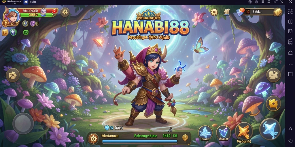 Screenshot gameplay HANABI88 yang menunjukkan eksplorasi dunia petualangan yang menawan.