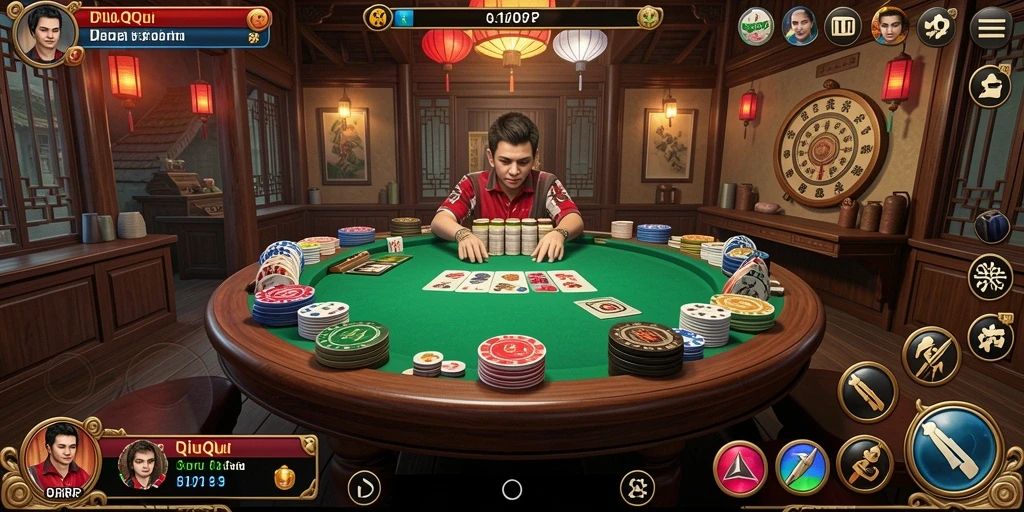 Tampilan gameplay seru dari IDRRP dengan kartu QiuQiu.