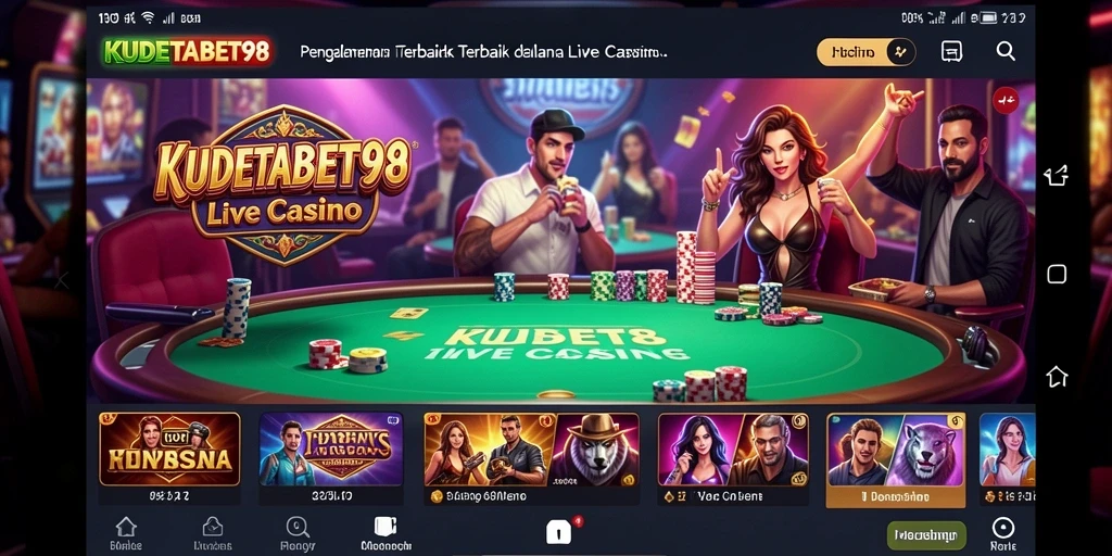 Tampilan menarik gameplay Live Casino KUDETABET98 dengan dealer profesional.
