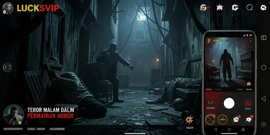 Tangkapan layar dari gameplay menyeramkan LUCKSVIP.