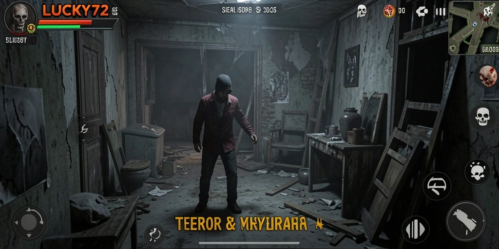 Gameplay menegangkan dengan elemen Horror yang kuat di LUCKY72.