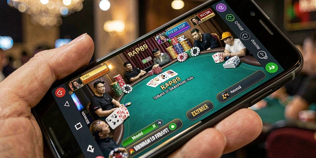 Tampilan gameplay Poker yang menarik dan interaktif di RAP89.