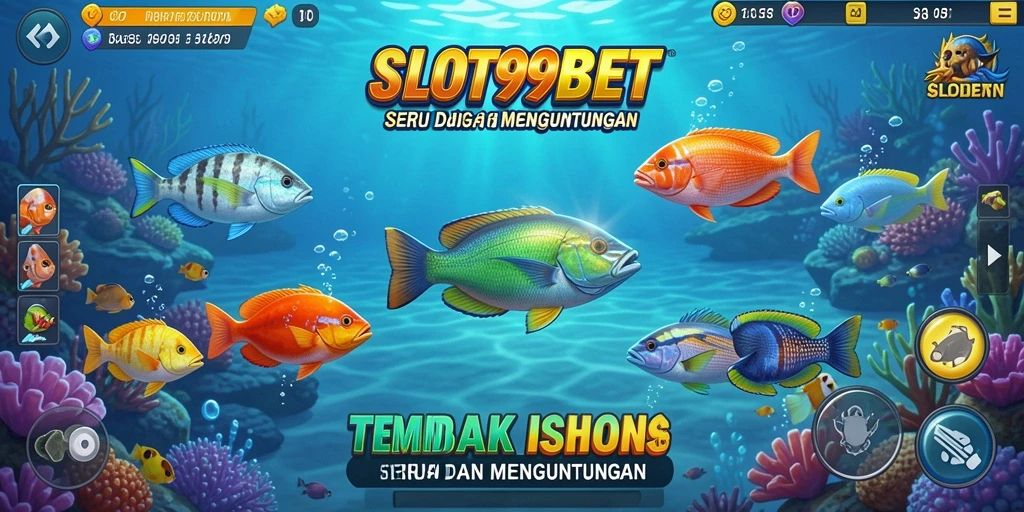 Menampilkan gameplay Tembak Ikan yang seru dan menantang.