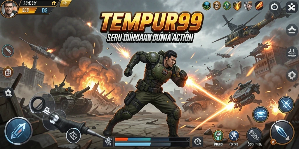 Tampilan aksi seru dalam TEMPUR99 yang memikat gamers.