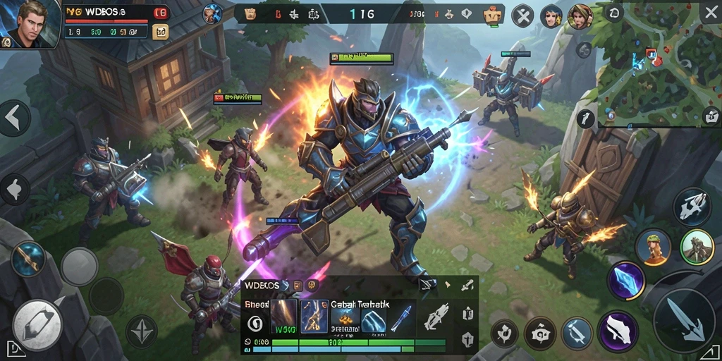 Tampilan gameplay <strong>WDBOS</strong> yang menampilkan pertempuran strategis dan interaksi pemain.